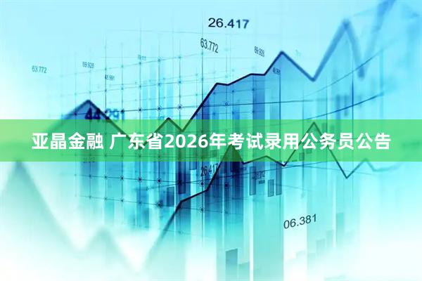 亚晶金融 广东省2026年考试录用公务员公告