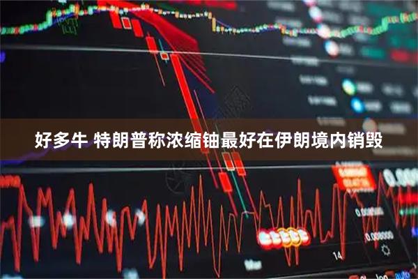 好多牛 特朗普称浓缩铀最好在伊朗境内销毁